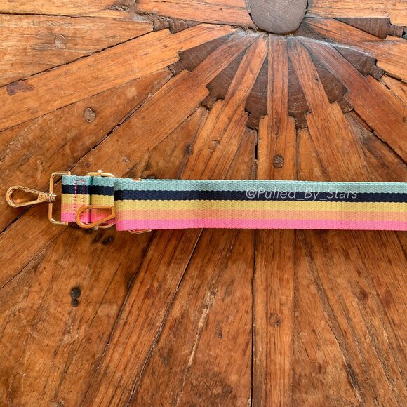NWOT Retro Rainbow Pastel Striped Detachable Bag Strap (57" Adjustable Length) - Picture 11 of 15